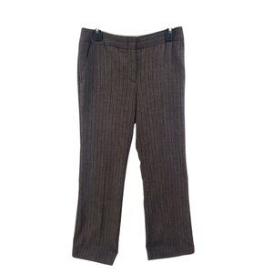 BCBGMaxazria Dress Pants Flat Front Straight Leg Brown Women's Size 6 Academia
